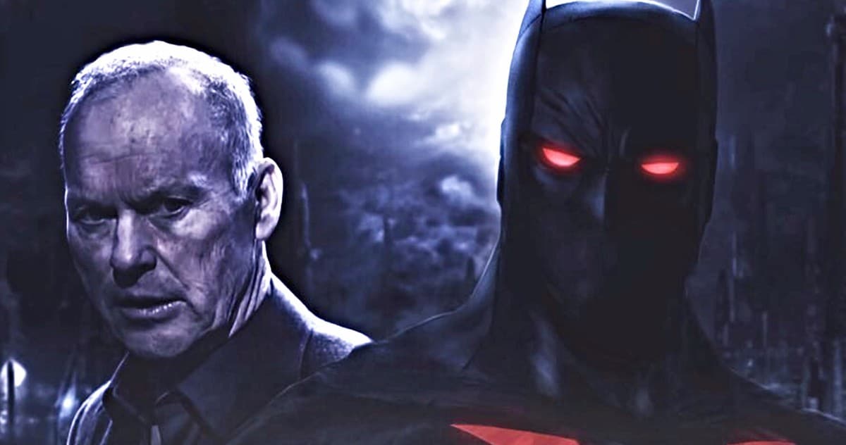 Michael Keaton reflexionando en el póster de la película Batman Beyond de BossLogic.